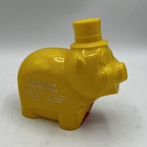 Banthrico Piggy Coin Bank Yellow Plastic Chicago Hazleton National Bank Vntg USA - £18.64 GBP