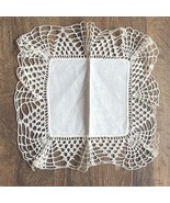Vintage Linen Embroidered Doily Square Centerpiece Hand-Made Antique Tab... - $535.13 MXN