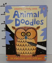 Animal Doodles Flash Cards 50 Wipe Clean cards Travel Games Usborne Fion... - £11.69 GBP