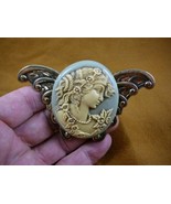 CL18-24) LARGE BEAUTIFUL LADY flowers in hair CAMEO Brooch Pin Pendant J... - £32.03 GBP