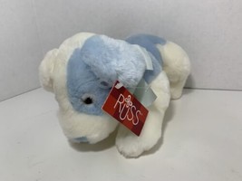 Russ Berrie Baby Sammy # 259 plush blue white rattle puppy dog stuffed t... - $25.98