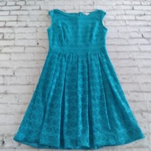 New York and Company Dress Womens 4 Blue Lace Overlay Lined Sleeveless - $21.95