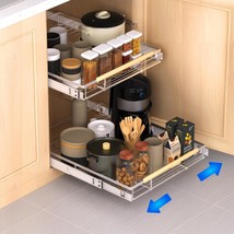 Pull Out Drawer Cabinet Organizer, Expandable Slide Out Storage Shelves For Cabi - £49.36 GBP