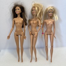 Vintage Lot Of 3 Nude Barbies, Mattel 1966-1999 Blonde Brunette Semi-pos... - £11.08 GBP