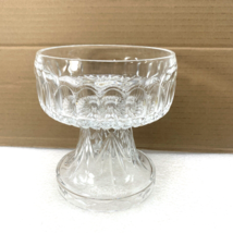 Crystal Glass 6.5&quot; Tall Footed Pedestal Heavy Bowl Round Compote Thumbnail - £24.16 GBP