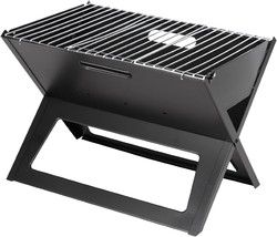 Charcoal Bbq Grill 3.5Mm Cooking Bars Instant Foldable And Easy, Black. - £34.51 GBP