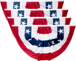 American Flags Bunting, 4 Pack 3 X 6 Ft Bunting Flags Outdoor, Fourth of July De - £48.86 GBP