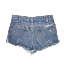 Vintage Levis Shorts Womens 30 Cut Off Denim Jean Distressed Orange Tab Mini - £25.31 GBP