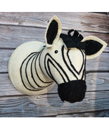 Adorable Animal Safari Zebra Horse Head Whimsical Soft Plush Doll Wall D... - £30.68 GBP