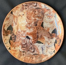 Vintage Textured Signed Cats Plate Cindy 07&#39; Collectible Cat Old Antique Dinner  - £83.70 GBP