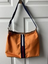 Tommy Hilfiger Sporty  Nylon and Faux Leather handbag Bright Orange Logo - £23.33 GBP