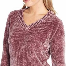 Orvis Ladies Chenille Sweater Misty Rose Mauve V-Neck super soft size M - $35.34