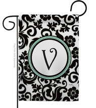 Damask V Initial Garden Flag Simply Beauty 13 X18.5 Double-Sided House Banner - £15.96 GBP