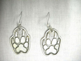Wolf Paw Claw Totem Spirit Wolves Silver Color Usa Pewter Dangling Earrings - £15.79 GBP