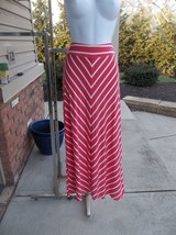 Nwt Liz Claiborne Cute Pink&amp;White Striped Maxi Skirt Pl - $14.99