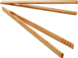 2 Pieces Bamboo Toast Tongs, 10.2 Inches Long Wood Toaster Tongs with An... - €9,23 EUR