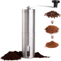 Manual Coffee Bean Grinder Stainless Steel Hand Coffee Mill Ceramic Burr - £10.64 GBP
