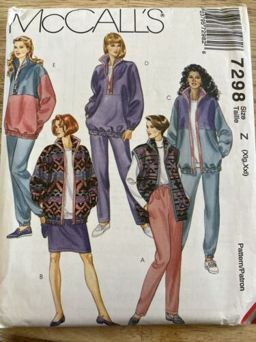 McCall's 7298 Vintage style Jogging Suit 1994 Pants Vest Misses SzXL-XXL Uncut - $12.19