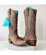 NEW Lane SARATOGA Womens Cowboy Boots 6 Brown Leather Western Cowgirl Mi... - $292.05