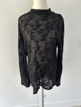 Women’s Black Floral Sheer Tunic Top - $21.78