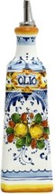Bottle Dispenser LIMONCINI Tuscan Italian Olive Oil Square Ceramic Hand-Painted - £187.17 GBP