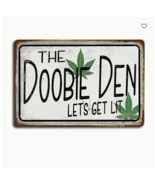 NEW! The Doobie Den Lets Get Lit Weed Metal Tin Sign Decor Bar Man Cave ... - £14.92 GBP