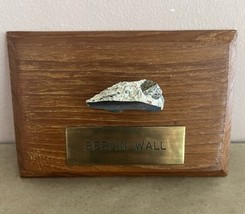 Piece Of the Berlin Wall On Wooden Plaque W/ Name Plate - $369.87 MXN
