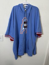 Mitchell &amp; Ness NFL French Terry Short Sleeve Houston Oilers Hoodie Size... - $64.99