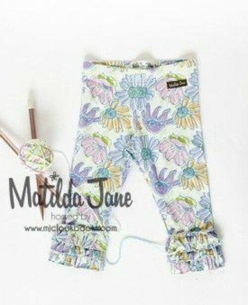 Matilda Jane Sz 6 Abbott Good Hart Vintage Colorful Floral Leggings - $23.95