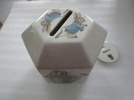 WEDGWOOD Peter Rabbit designer Beatrix Potter 6 Sided Porcelain Coin Bank [80L] - £35.83 GBP