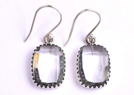 Handmade 925 Sterling Silver White Quartz Gemstone Dangle Drop Earrings For Gift - £25.76 GBP+