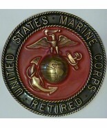 US Marine Corps RETIRED Brass Only Solid Brass Emblem 6 1/2&quot; Insignia Mi... - $116.16 CAD