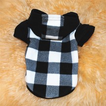 New Warm Fleece Dog Clothes Plaid Hoodie Pet Clothes Thickened Vest Coat For Sma - £53.14 GBP