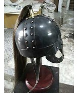 Medieval Viking Normal Spectacle helmet 18 ga w Long hairs Antique finish - $1,349.90 MXN