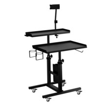 Premium Tattoo Salon Tray Adjustable Double Tier Tattoo Workstation With... - $271.99