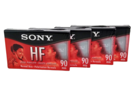  Lot of 4 Sony HF90 Blank Audio Cassette Tapes High Fidelity Normal Bias NOS NEW - £7.54 GBP