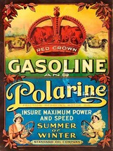 Red Crown Gasoline Vintage Metal Advertising Sign - £38.72 GBP
