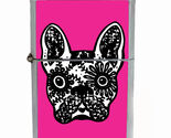 Frenchie Sugar Skull Rs1 Flip Top Oil Lighter Wind Resistant - $14.80