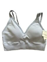 Tranquil &amp; True Plunge Ribbed Smocking Band Padded Bra Seamless Straps S... - $17.93 CAD