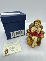 1999 Harmony Kingdom Angelique Joyeaux treasure box Wicker Chair Two Cats Bear - £14.78 GBP