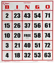 Regal Bingo - Easy Read - 8&quot; X 9&quot; Jumbo Bingo Cards - 50 Count - White Cardstock - £14.53 GBP