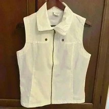 Women&#39;s COLUMBIA Arch Cape II Vest Size Medium Pockets White Cream Retai... - $15.84