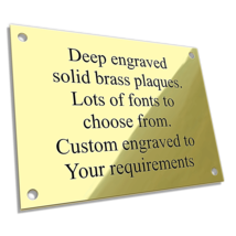 Customized Engraved Brass Plate handmade Signs Bench Memorial Decorative Plate - £47.01 GBP