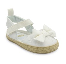 NWT-Carter&#39;s Baby Girl Eyelet Espadrille White Crib Shoes-Sz 9-12 months - £8.86 GBP