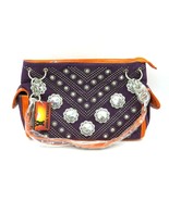 Lenora West Women&#39;s Studded Western Handbag Tote Purple/Orange - £11.76 GBP