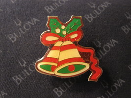 vintage enamel Lapel Pin: Christmas Bells - $7.50