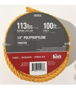 SHIP24H-Koch Industries 5000836 Yellow Polypropylene Twisted Rope,1/4 in... - $15.72
