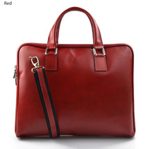 Women leather shoulder bag genuine Italian leather handbag tablet leathe... - $165.00