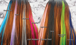 Spring Clip-On Coloured Hair Extension Streaks (Easy ClipOn) Choice of 9 Colours - £2.11 GBP