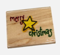 Vintage Inkadinkado Merry Christmas Mounted Rubber Stamp Cards 2 1/2" x 1 3/4" - $8.59